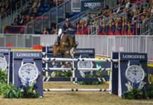 McLain Ward se luce con el único doble cero del $130,270 Longines FEI World Cup en Toronto.