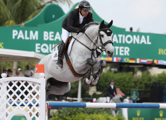 Eric Lamaze con su primer triunfo del WEF en el FEI $35,000 WEF Challenge Cup Rnd 3.