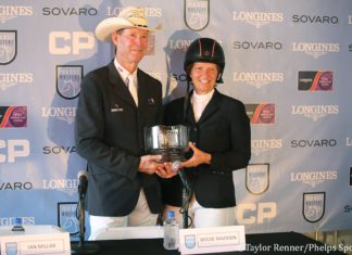 Ian Millar y Beezie Madden dividieron honores en el $35,000 Sovaro Longines FEI World Cup Qualifier.