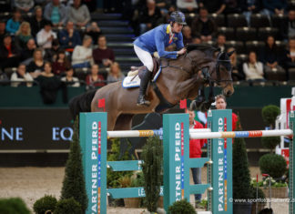 Christian Ahlmann y Ailina superiores en el Championat of Leipzig.