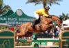 Yuri Mansur celebra con el $35,000 Rose Hill Farm 1.45m Classic su liderato.